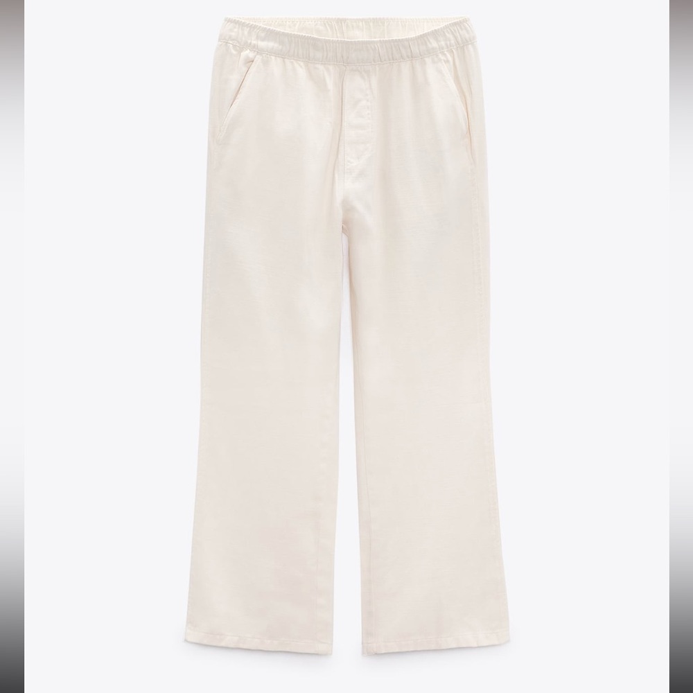 Zara Cotton Blend Straight Leg Pants